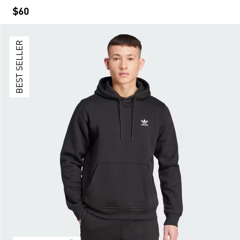 Adidas Trefoil Black Sweatshirt Classic Pullover Hoodie